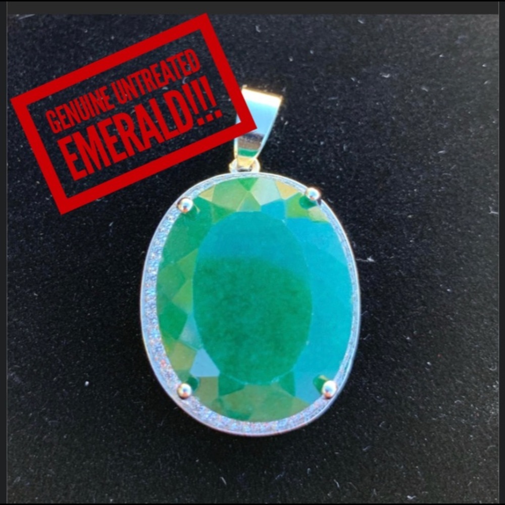 🔥🔥NEW GENUIN GREEN EMERALD PENDANT🔥 - Picture 2 of 4